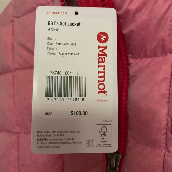 Girls marmot down jacket 550 down fill size L - Picture 4 of 6